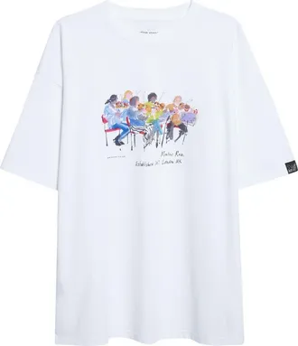 Martine Rose Short Sleeve Oversize Graphic T-Shirt in White at Nordstrom, Size X-Large