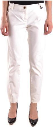 Elisabetta Franchi Dames, Broeken, Wit, Maat: 2XL Katoen
