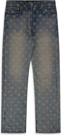 Amiri Antique Indigo Crystal Burst MA Paisley Straight Jean