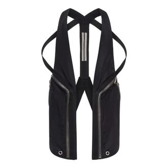 Rick Owens Vests, male, Black, Size: M Nylon Zip Vest