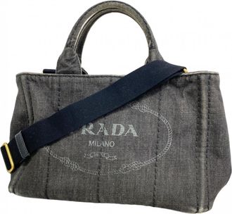 Prada Black Denim Tote Bag (Pre-Owned)