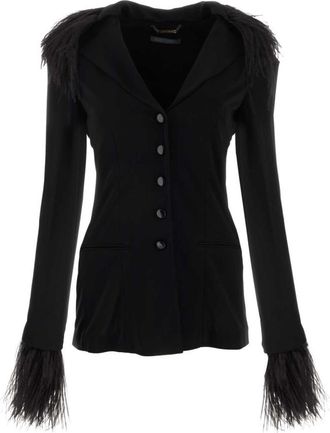Alberta Ferretti Black crepe blazer