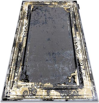 RugsX Alfombra De Luxe Moderna 628 Ornamento Vintage - Structural Gris / Oro Grey 160x220 Cm