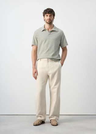 Mango Polo texture regular-fit righe verde bosco - Uomo - XXL - MANGO MAN