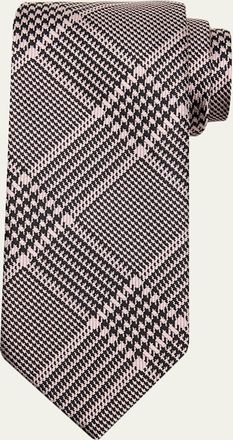 Tom Ford Mens Prince of Wales Grid Check Silk Tie