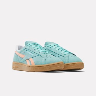 Reebok Classic Sneaker REEBOK CLASSIC CLUB C GROUNDS UK, Damen, Gr. 36,5, aiaqua, sunkissedorange, gum, Leder, Synthetik, Schuhe Sneaker