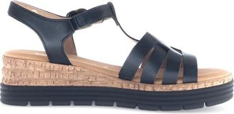 Gabor Zwarte damessandaal met klittenbandsluiting - Dames - Sandalen - Veelkleurig - 42 EU - Leer - Schoenen