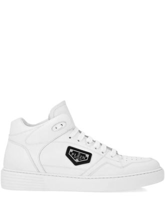 Philipp Plein leather hi-top sneakers - White