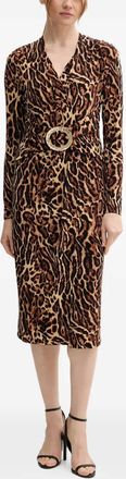 Joseph Ribkoff Abito midi con stampa - Marrone
