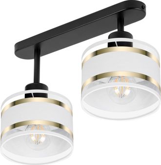OEM L&aacute;mpara De Techo Negra Con Pantallas, Metal Industrial, 2xe27, Iluminaci&oacute;n Led Moderna Para Sal&oacute;n, Cocina, Dormitorio, Habitaci&oacute;n Infantil, Loft