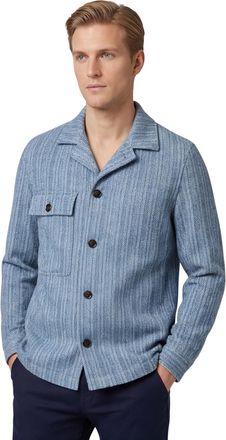 Profuomo normale fit overshirt Profuomo lichtblauw geprint scheerwol