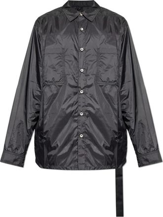 Rick Owens Overhemden, Heren, Zwart, M, Nylon, Jumbo Shirt