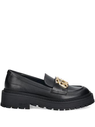 Liu Jo chain-detailed loafers - women - Leather/Leather/Rubber - 40 - Black
