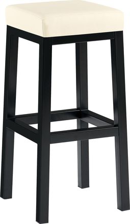 Clp Clp - Taburete De Bar Taylor Altura Del Asiento 83 Cm Estructura De Metal Negro Crema Simil Cuero