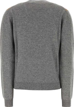Prada Womens Grey Cashmere Sweater Grigio+cammello Exterior: Maglieria