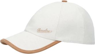 Borsalino Golfer Baseball Cap With Leather Details - female - Borsalino - Hats & Caps - White - S - Accessories