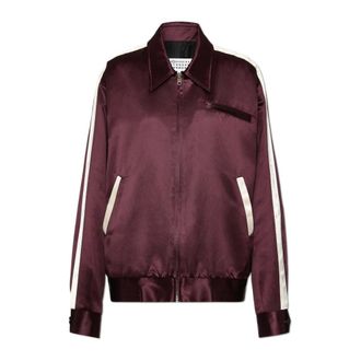 Maison Margiela Bomber Jackets, female, Red, Size: XS Satin Bomber Jacket