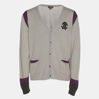 Roberto Cavalli Tri Color Rib Knit Cardigan