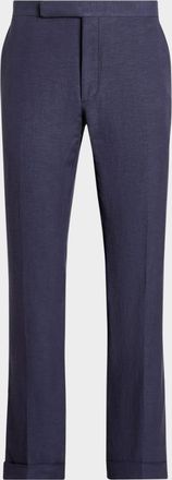 Ralph Lauren Purple Label Men & apos;s Gregory Hand-Tailored Silk-Linen Trouser