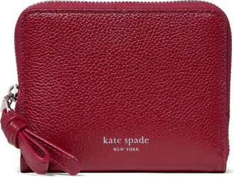 Kate Spade New York loop small pebbled leather zip wallet in Red Jam at Nordstrom