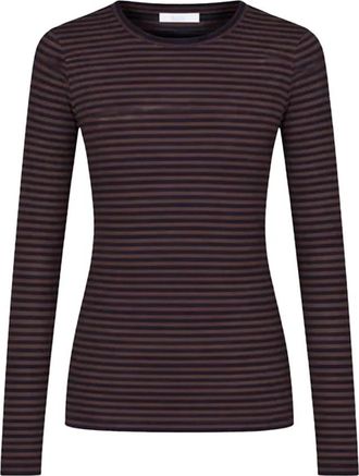 By-Bar Amsterdam Basic LS Rib Top - Dames - Longsleeves - Bruin - XS - Tops