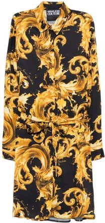 Versace Jeans Couture Mini-jurk met ceintuur en patroon - Dames - Shirt Kleedjes - Veelkleurig - S - Leer - Kleedjes