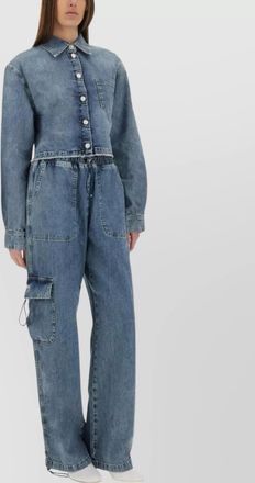 Moschino pocketed cropped denim jacket
