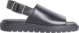 Calvin Klein Jeans Zwarte platte sandalen voor vrouwen - Dames - Sandalen - Zwart - 37 EU - Schoenen