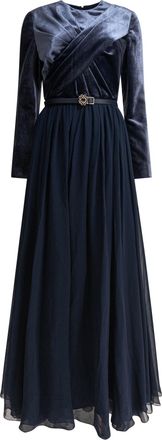 Elie Saab Womens Silk Blue Dress - Dark Blue - Size EU 36 (Womens)