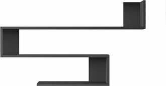 Mobili Rebecca Estantería de pared moderna gris oscuro, l 120 cm