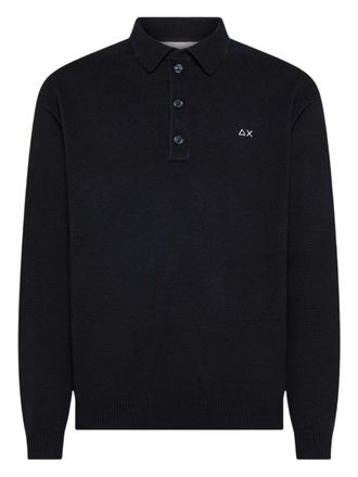 Sun 68 button long-sleeve polo shirt - Blue