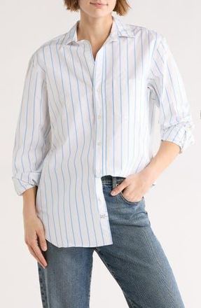 Frank & Eileen Boyfriend Button-Up Shirt in White W/Blue Stripe at Nordstrom Rack, Size X-Large