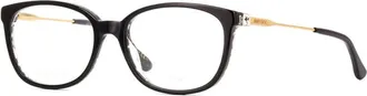 Jimmy Choo London Ladies Black Rectangular Eyeglass Frames JC302 07T300