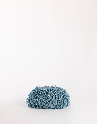 Topshop Jemma piccola pochette con perline blu
