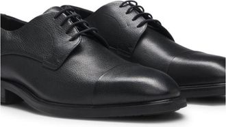 BOSS Cap-toe Derby shoes in grained leather
