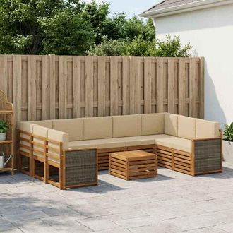 vidaXL Vidaxl Set Divani Legno Di Acacia Massello