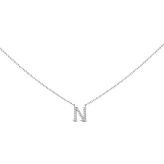 House of Brilliance 10K Gold Diamond Accent A-Z Block Initial Pendant Necklace