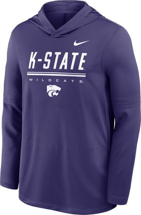 Nike Kansas State Sideline Nike Mens Dri-FIT College Long-Sleeve Hooded Top in Purple | IV7828-566