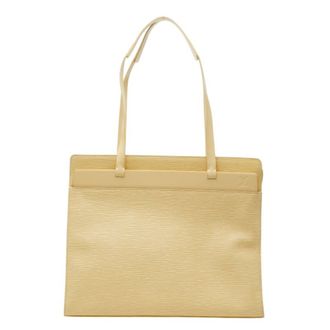Louis Vuitton Beige Leather Shoulder Bag Tote Bag (Pre-Owned)