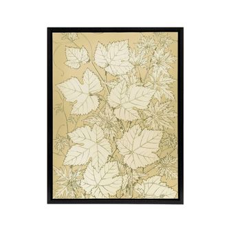 Artery8 Leaves From Nature No 2 Botanical Jones Vintage Framed Canvas Wall Art in Beige | Size: W24 x H32