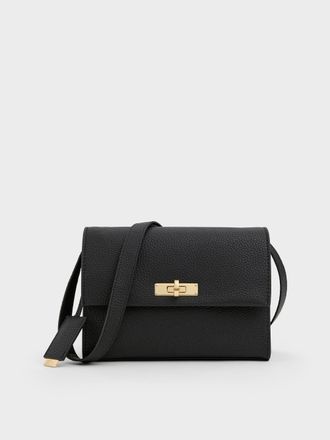 Charles & Keith Chance Turn-Lock Crossbody Bag