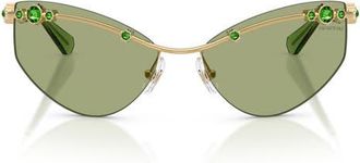 Swarovski 61mm Irregular Sunglasses in Gold /Green at Nordstrom