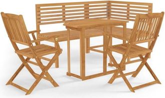 vidaXL Juego De Bistr&oacute; Para Jard&iacute;n 4 Piezas Madera Maciza De Acacia Vidaxl