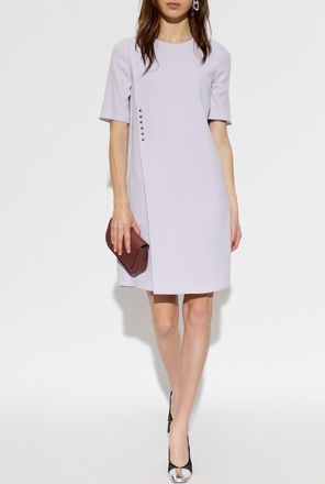 Emporio Armani Dress With A Pleat, Womens, Purple
