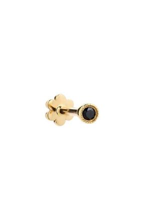Maria Tash Scalloped Black Diamond Stud Earring in Yellow Gold at Nordstrom, Size 2.5 Mm