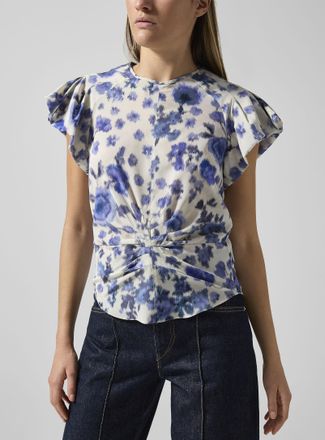 Isabel Marant Womens Tullya ruched silk blouse