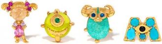 Girls Crew x Disney Pixar Monsters Inc. Set of 4 Stud Earrings in Gold at Nordstrom