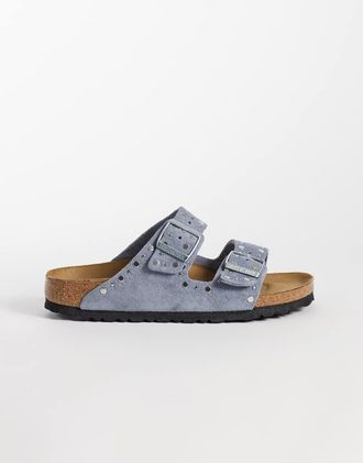 Birkenstock Arizona sandali con rivetti in stone blue