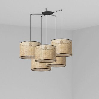 Faro Barcelona Mambo L&aacute;mpara Colgante Negra/rat&aacute;n &Oslash;450 5l 64314-49-5l