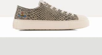 Vivienne Westwood Low-top Plimsoll Printed Canvas -Beige-snake-effect 10-44 Men